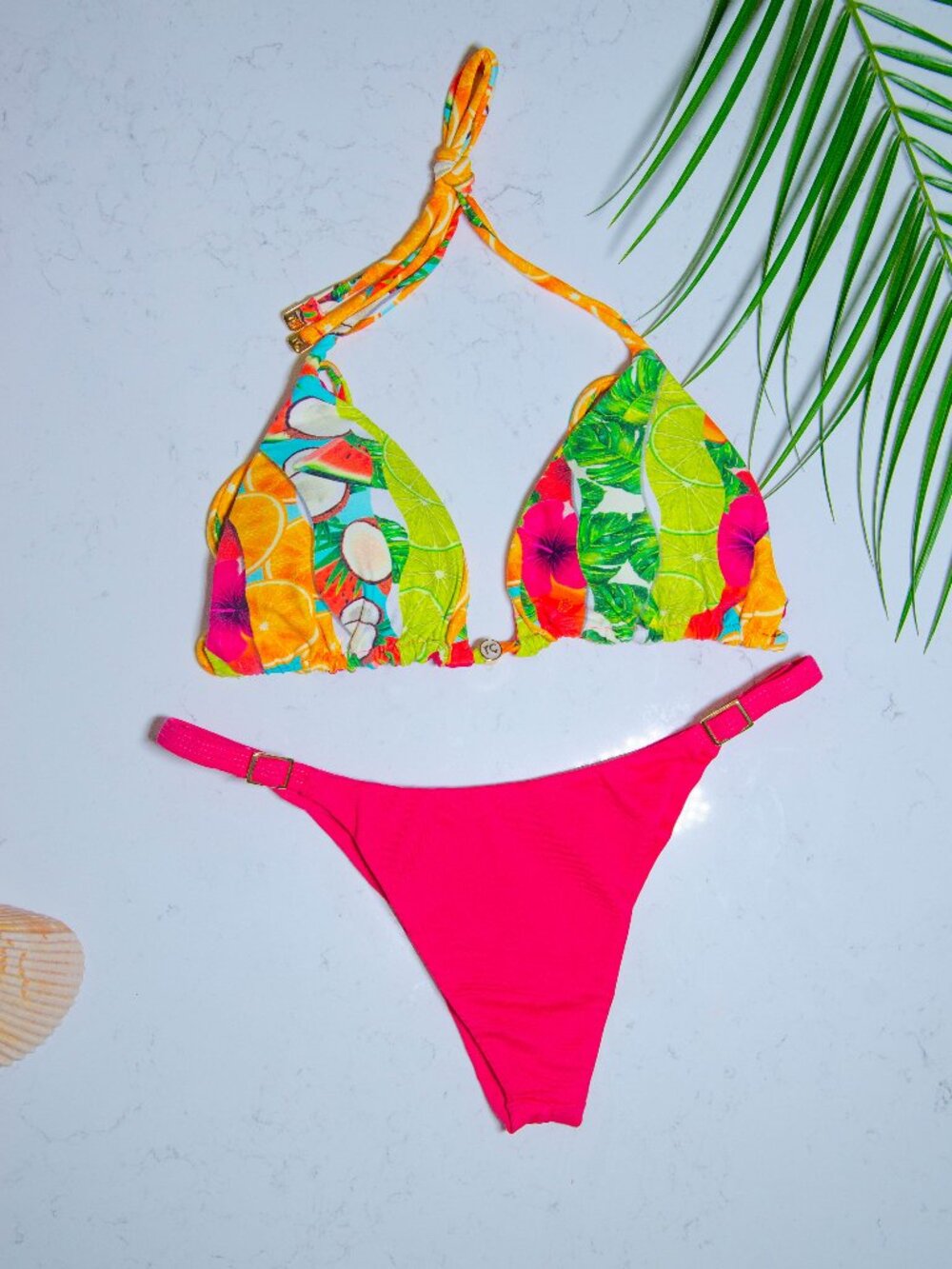 Rio Açu Brazilian Reversible Triangle Bikini Set | Size M | NWT | UPF 50+